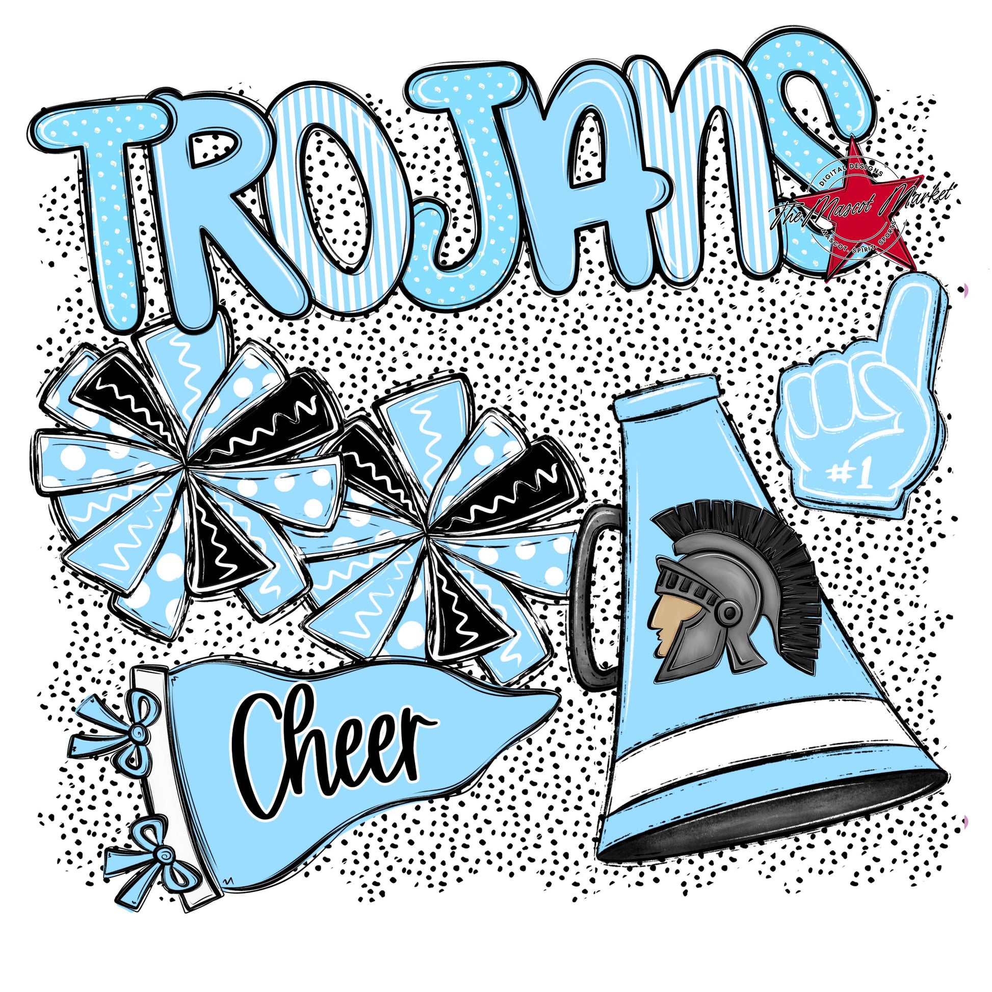 Trojans Cheer Spirit-Columbia Blue