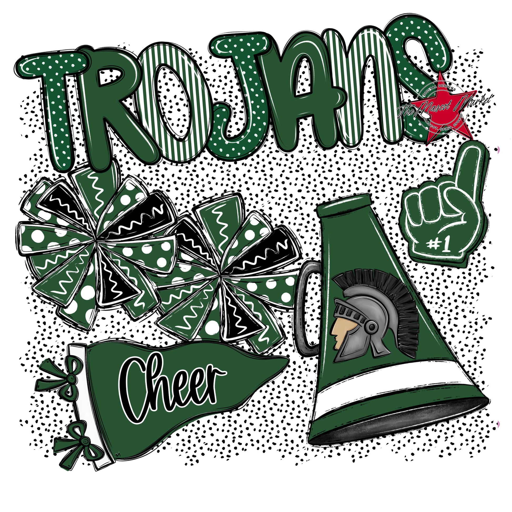 Trojans Cheer Spirit-Green