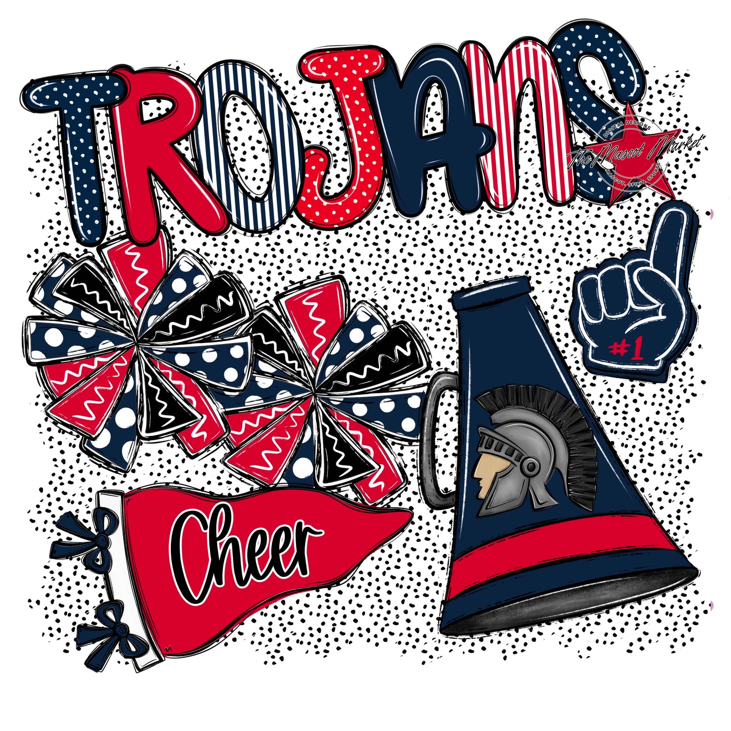 Trojans Cheer Spirit-Navy & Red