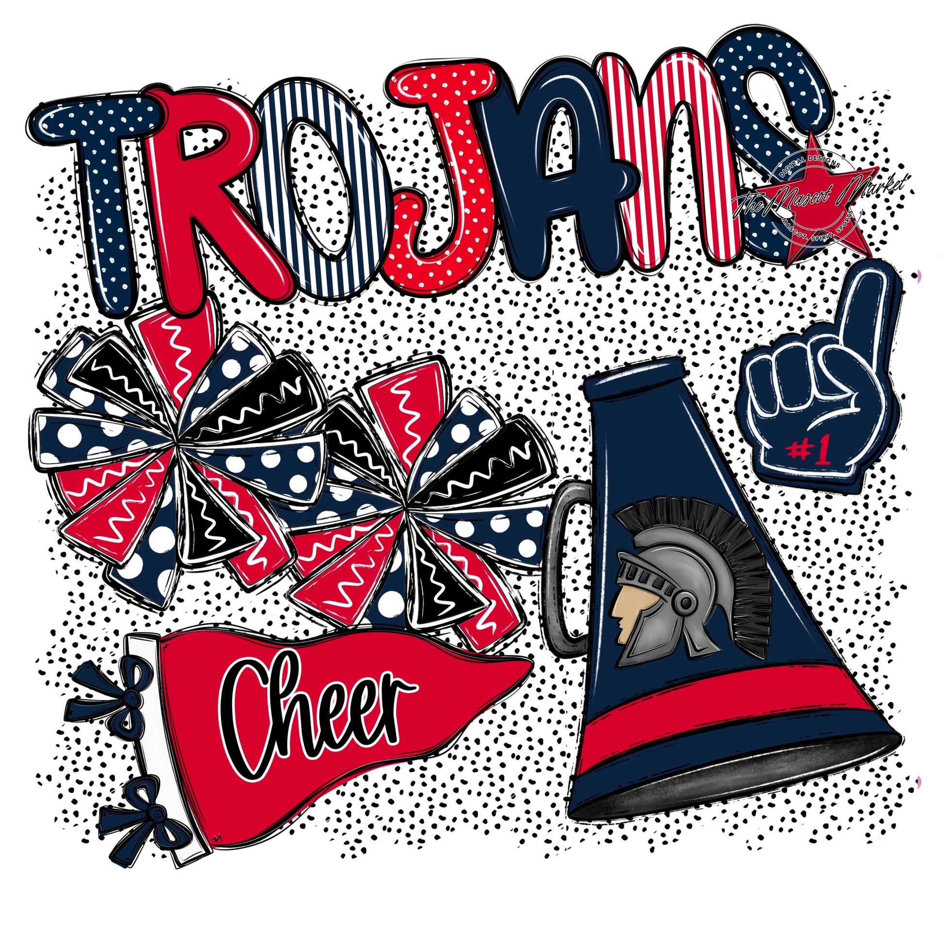 Trojans Cheer Spirit-Navy & Red