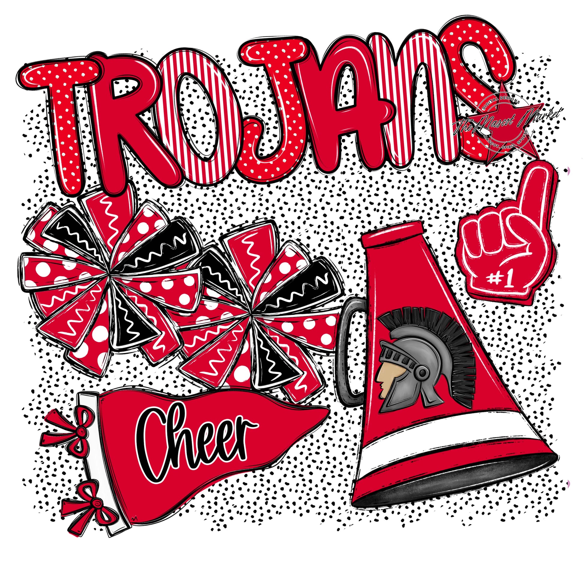 Trojans Cheer Spirit-Red