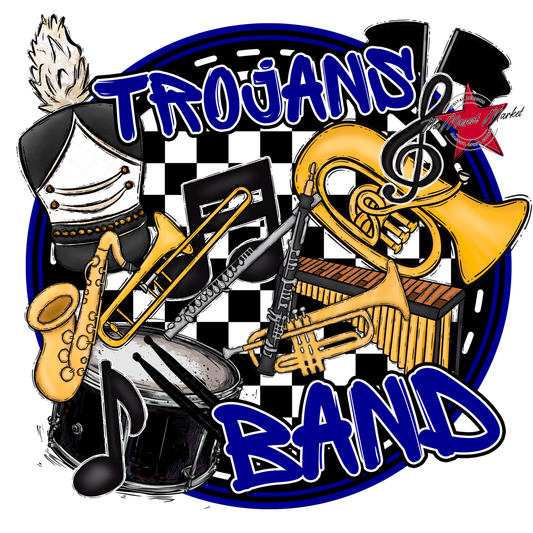 Trojans Circle Band Design-Blue