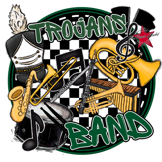 Trojans Circle Band Design-Green