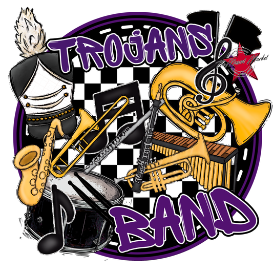 Trojans Circle Band Design-Purple