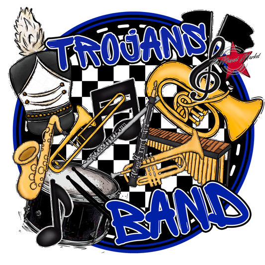 Trojans Circle Band Design-Royal Blue