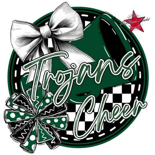 Trojans Circle Cheer Design-Green