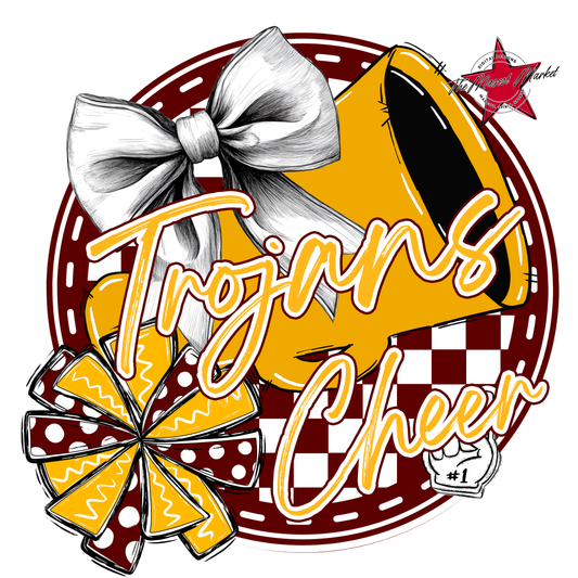 Trojans Circle Cheer Design-Maroon-Yellow