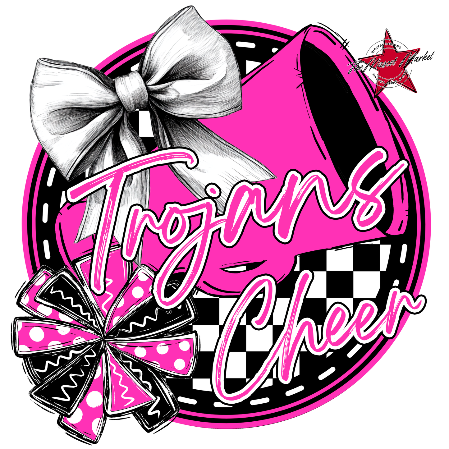 Trojans Circle Cheer Design-Pink