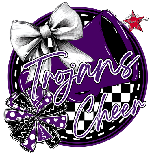 Trojans Circle Cheer Design-Purple