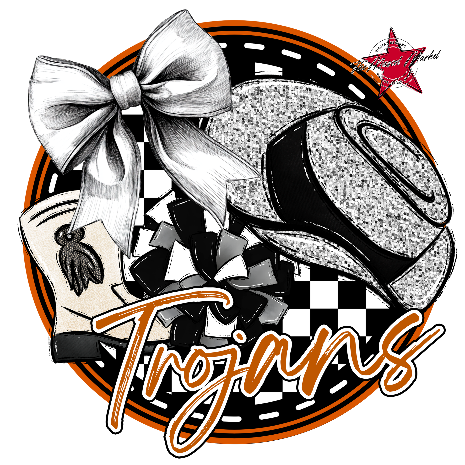 Trojans Circle Drillteam Design-Burnt Orange