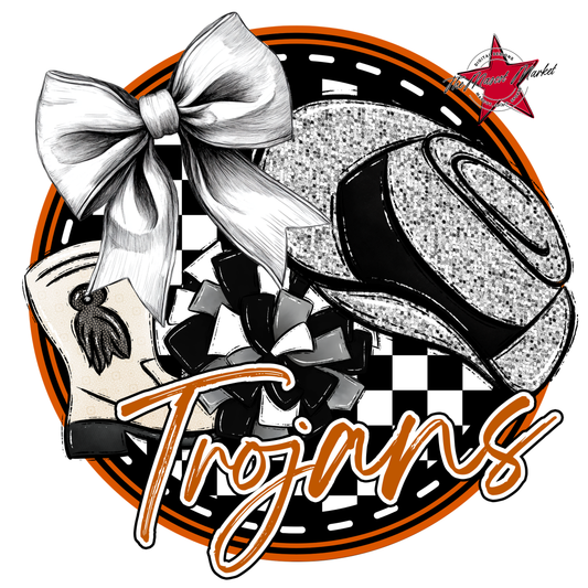 Trojans Circle Drillteam Design-Burnt Orange