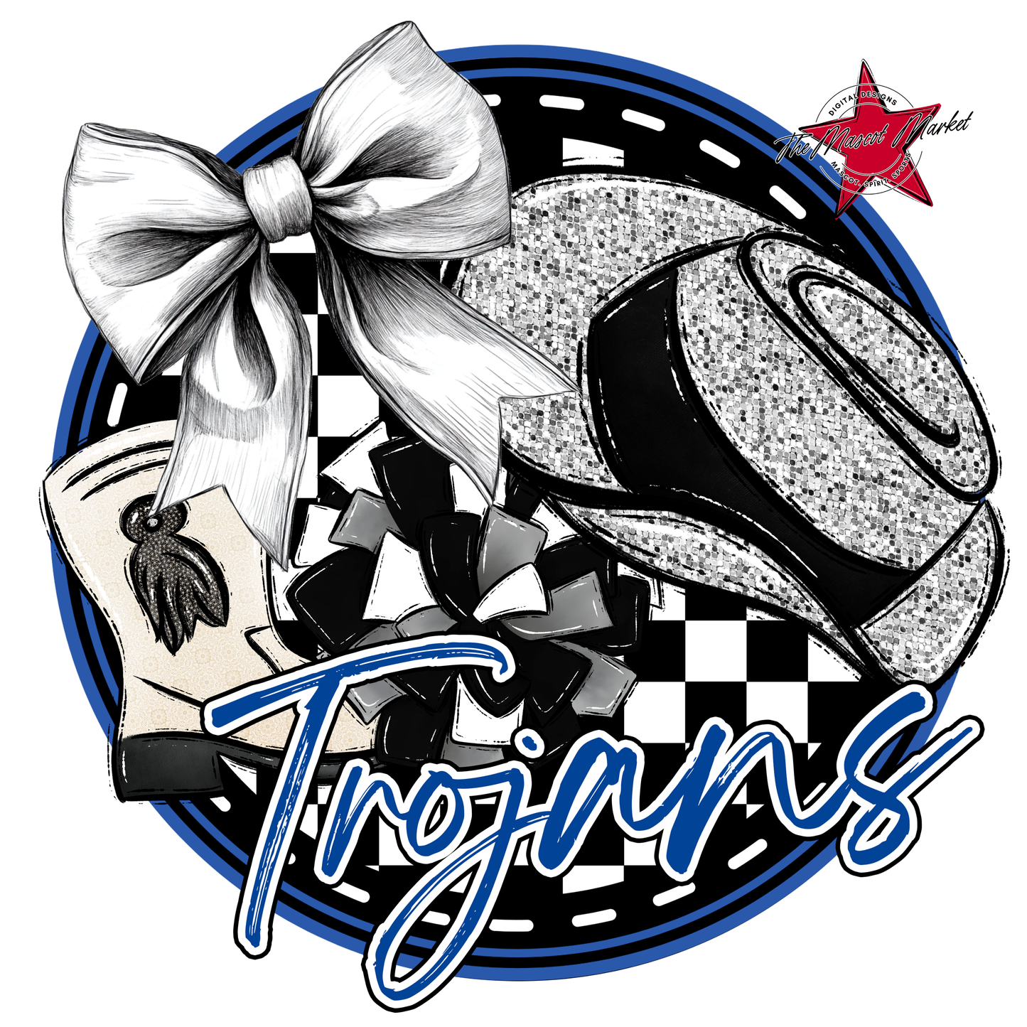 Trojans Circle Drillteam Design-Off Blue