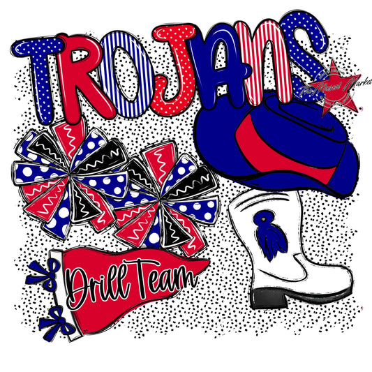 Trojans Drillteam Spirit-Blue & Red