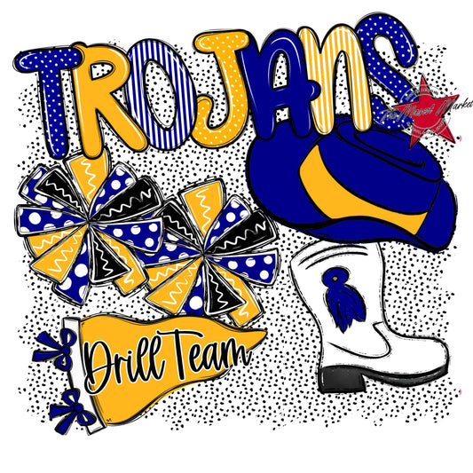 Trojans Drillteam Spirit-Blue & Yellow