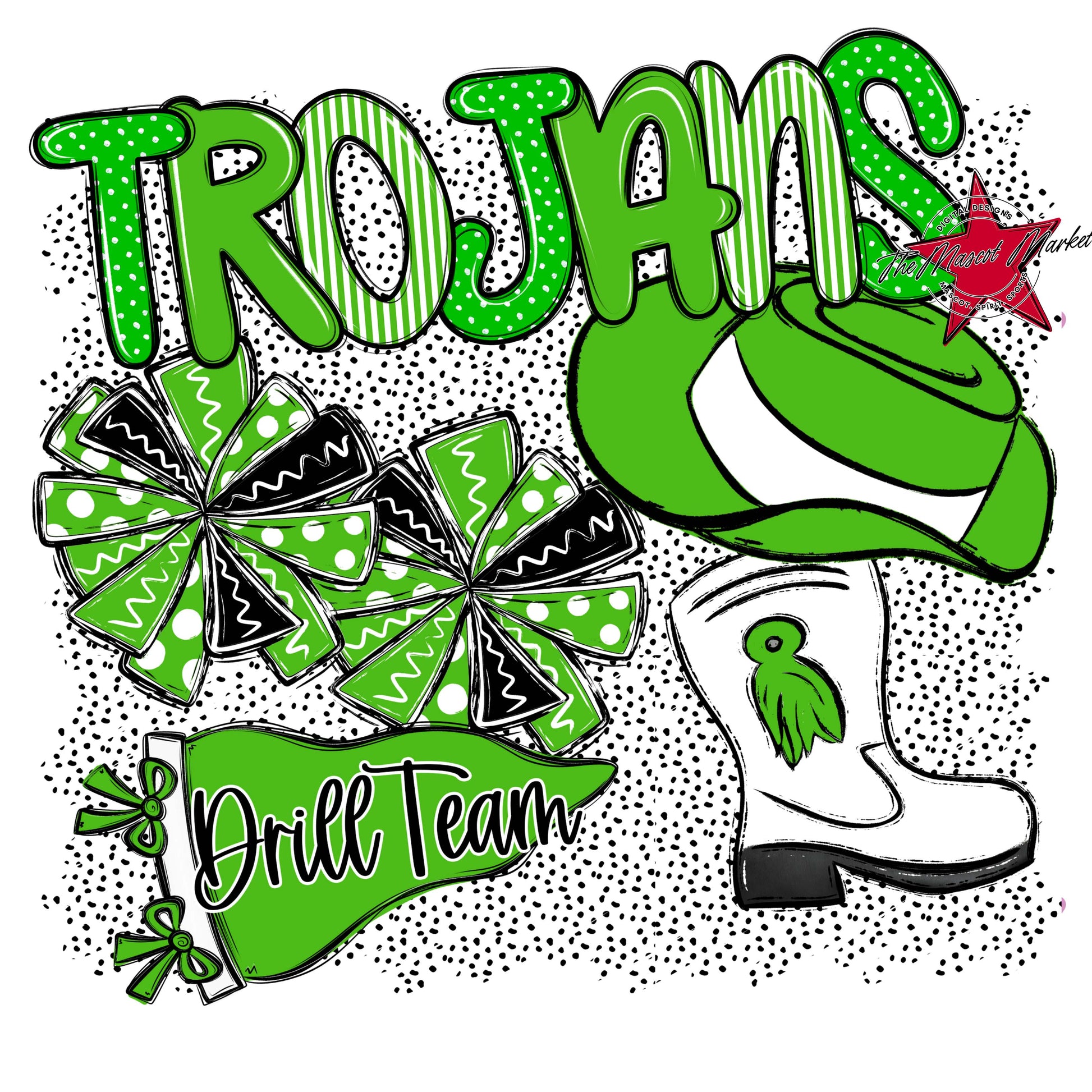 Trojans Drillteam Spirit-Bright Green