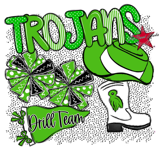 Trojans Drillteam Spirit-Bright Green