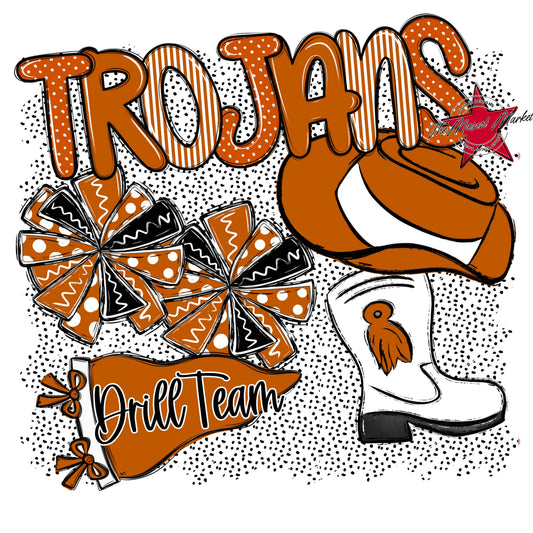Trojans Drillteam Spirit-Burnt Orange