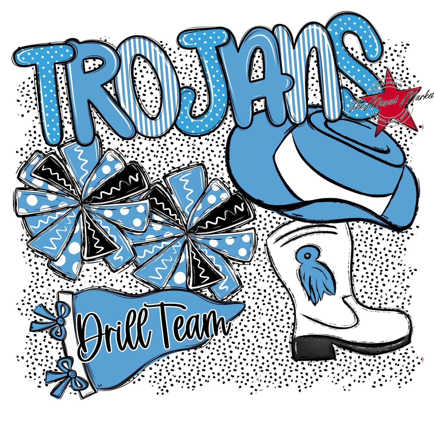 Trojans Drillteam Spirit-Carolina Blue