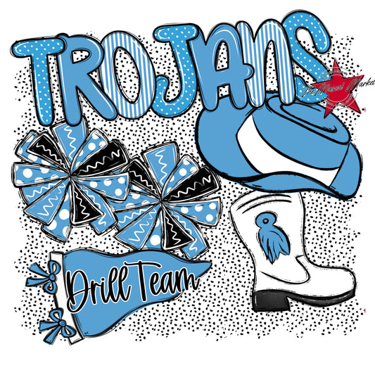 Trojans Drillteam Spirit-Carolina Blue