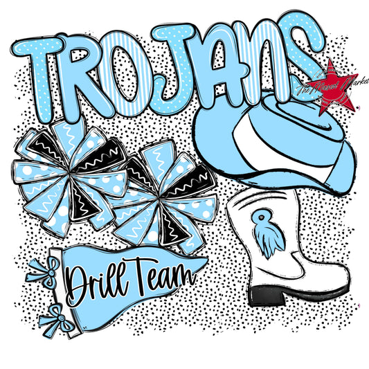 Trojans Drillteam Spirit-Columbia Blue