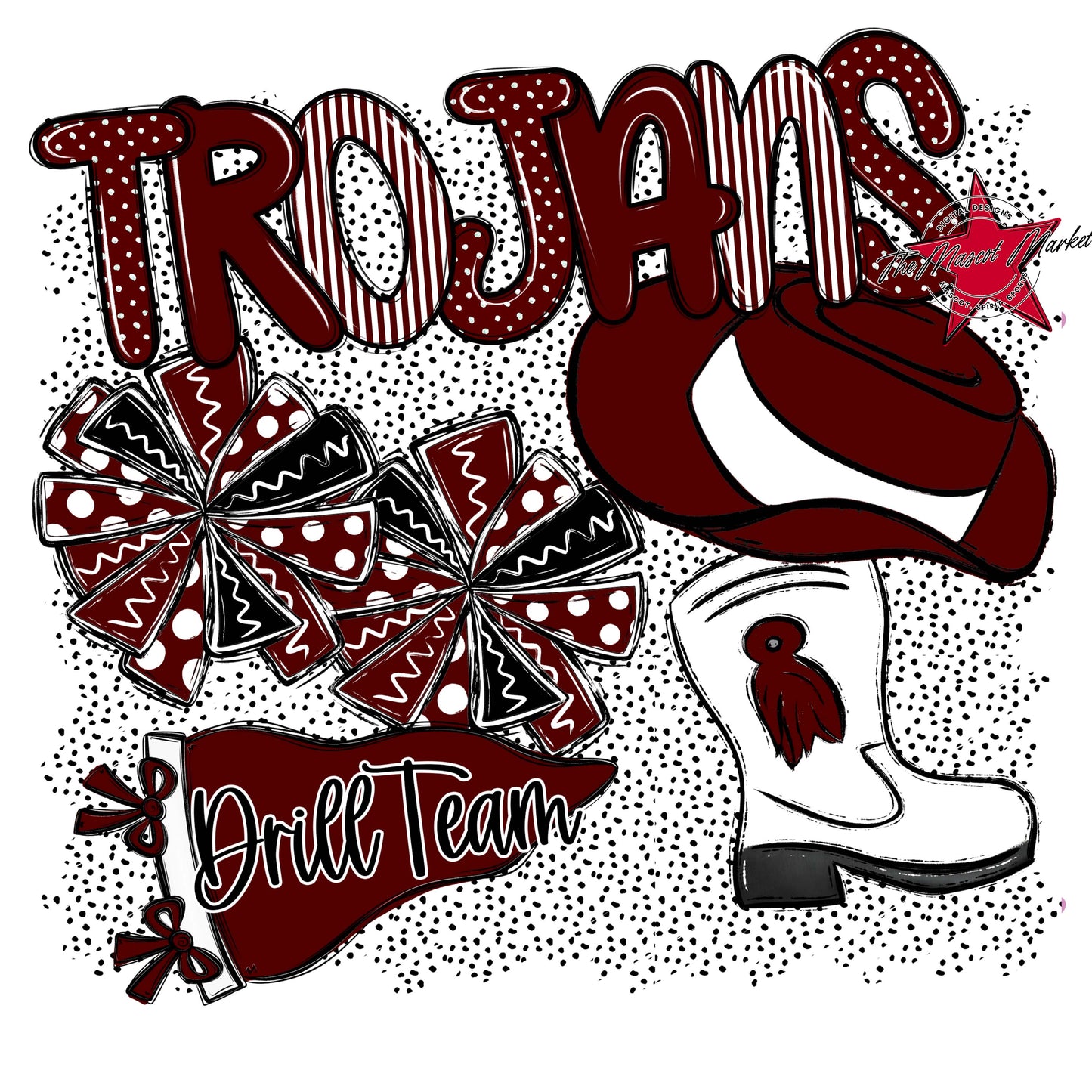 Trojans Drillteam Spirit-Maroon