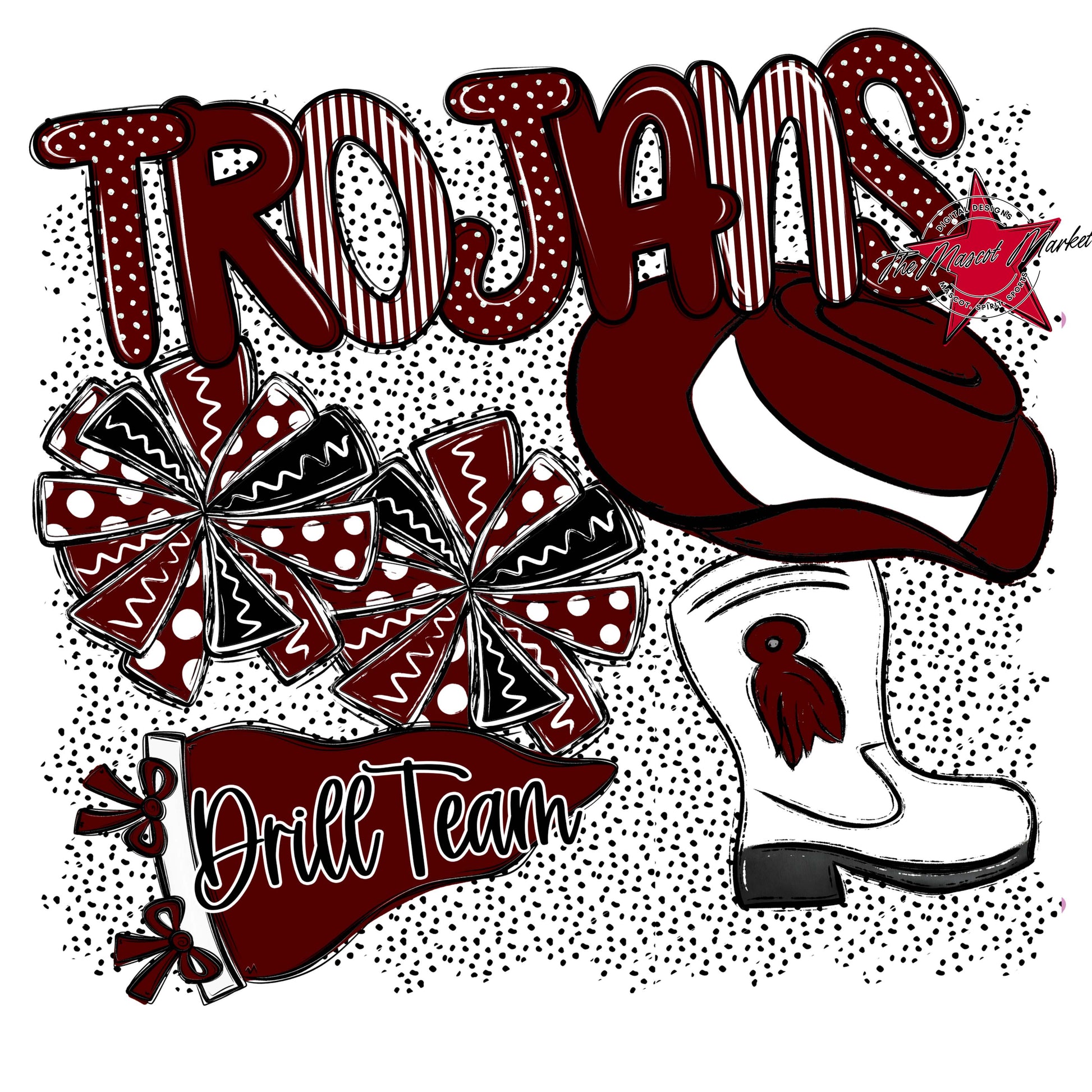 Trojans Drillteam Spirit-Maroon