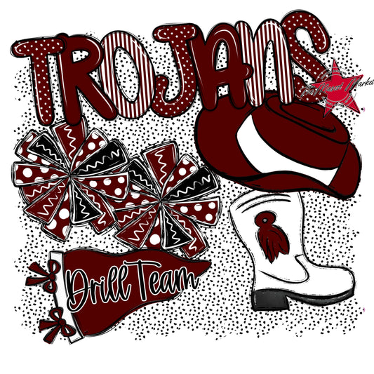 Trojans Drillteam Spirit-Maroon