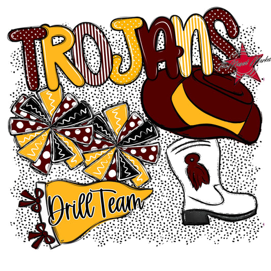 Trojans Drillteam Spirit-Maroon & Yellow