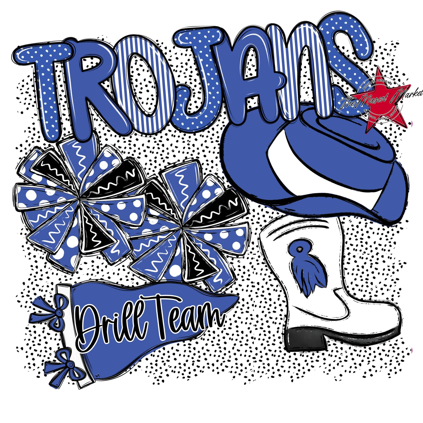 Trojans Drillteam Spirit-Off Blue