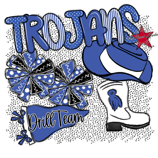 Trojans Drillteam Spirit-Off Blue