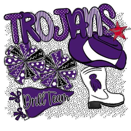 Trojans Drillteam Spirit-Purple