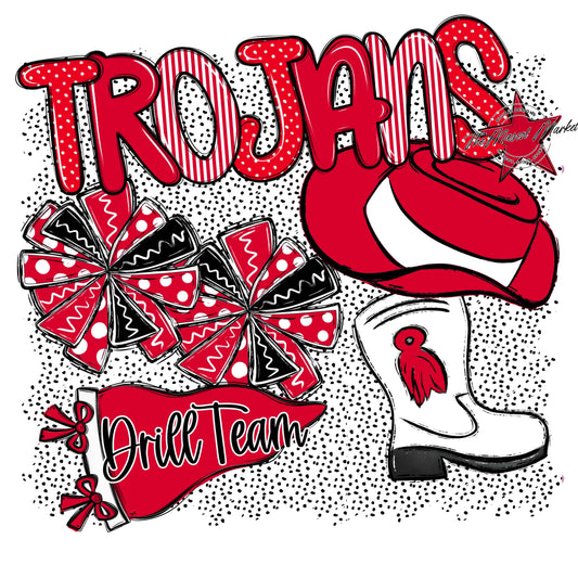 Trojans Drillteam Spirit-Red