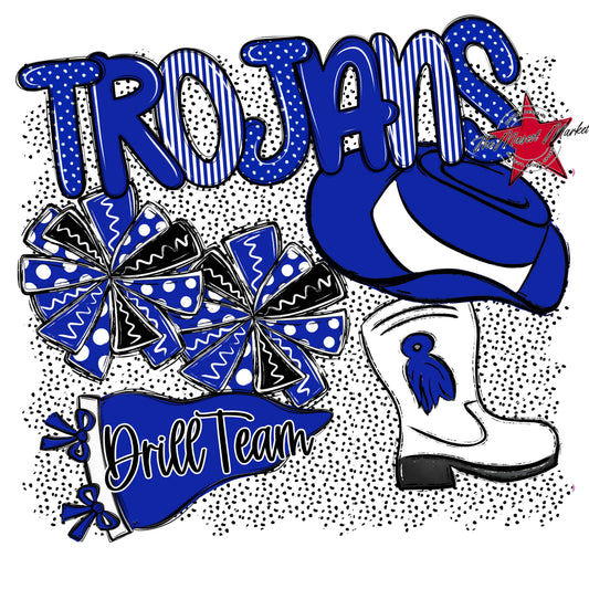 Trojans Drillteam Spirit-Royal Blue