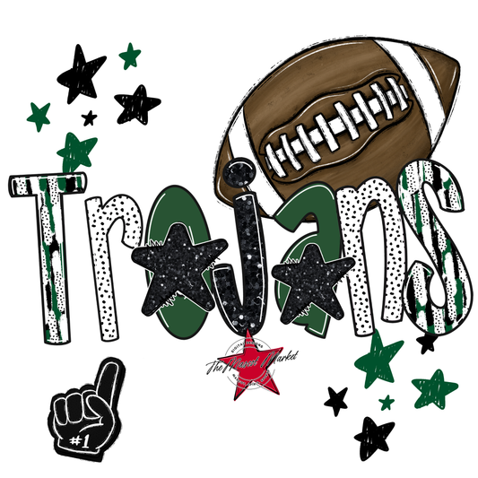 Trojans Football Scrape-Green