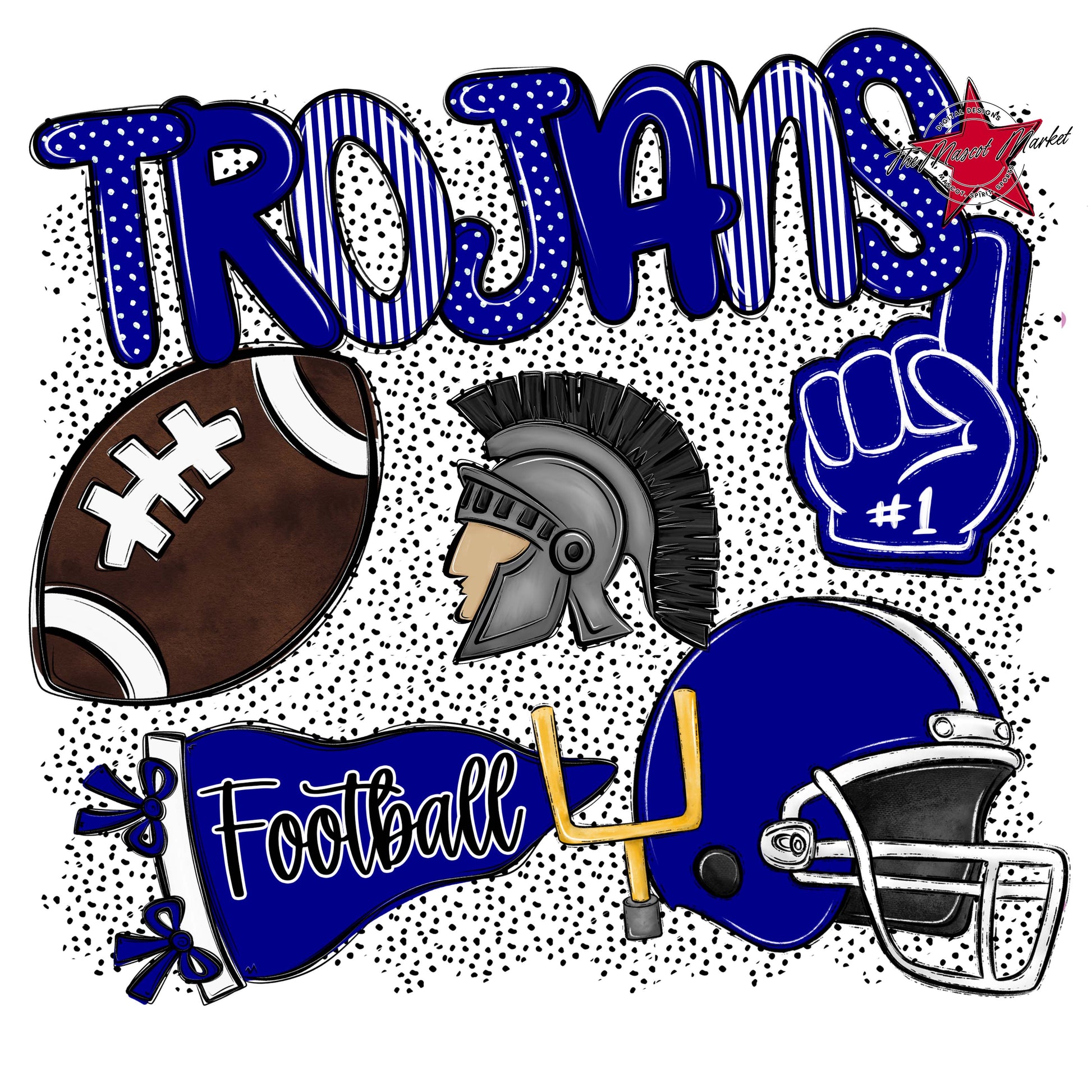 Trojans Football Spirit-Blue