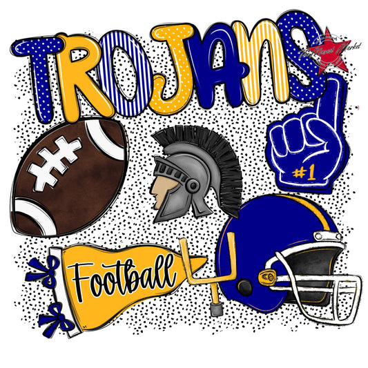 Trojans Football Spirit-Blue & Yellow