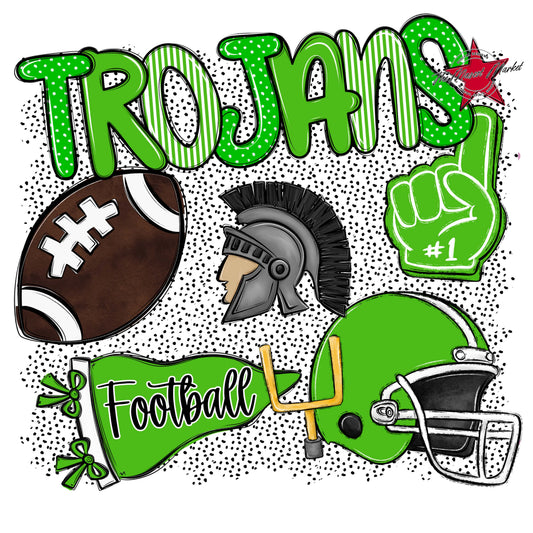 Trojans Football Spirit-Bright Green