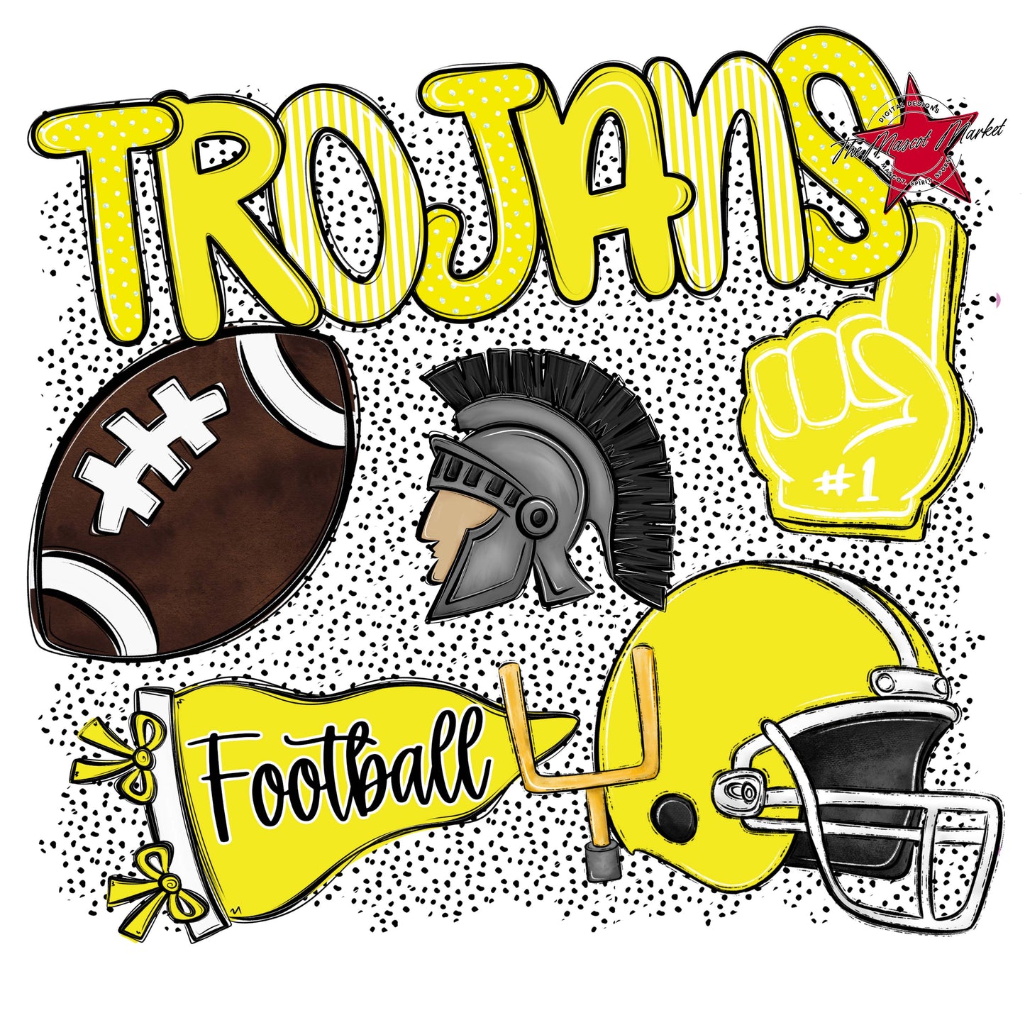 Trojans Football Spirit-Bright Yellow