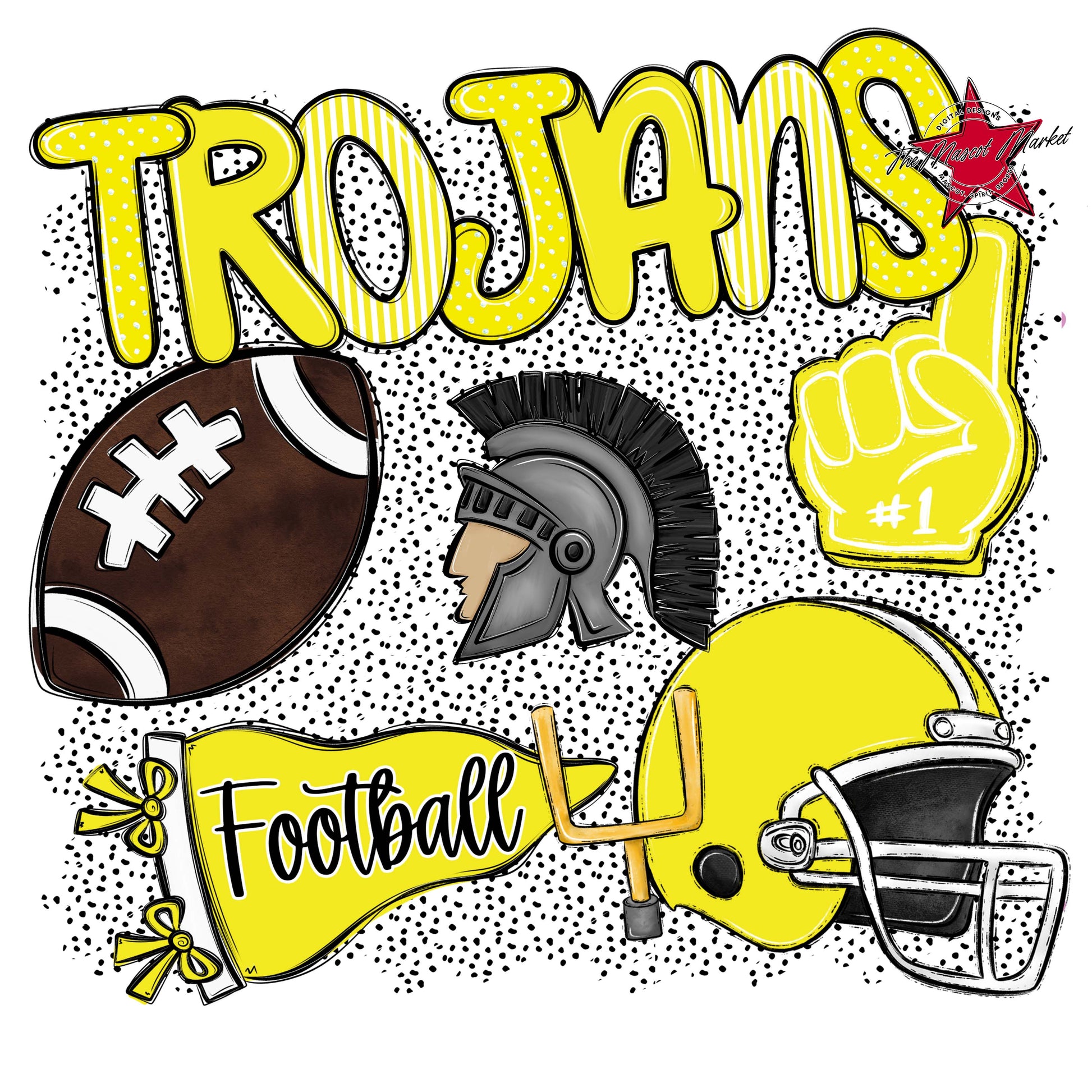 Trojans Football Spirit-Bright Yellow
