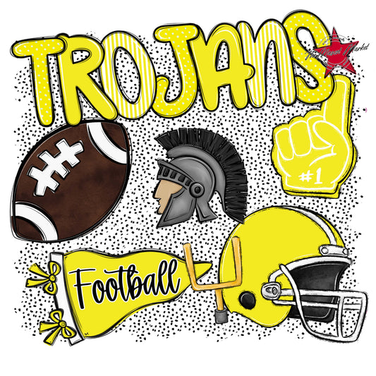 Trojans Football Spirit-Bright Yellow