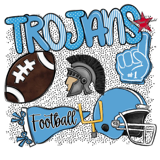 Trojans Football Spirit-Carolina Blue