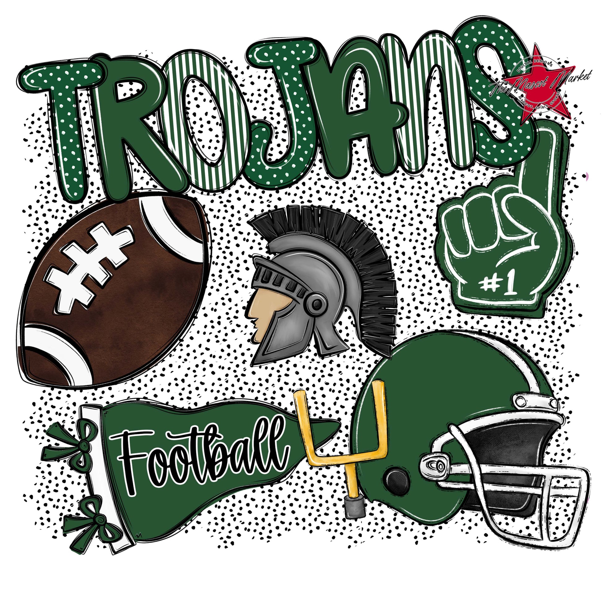 Trojans Football Spirit-Green