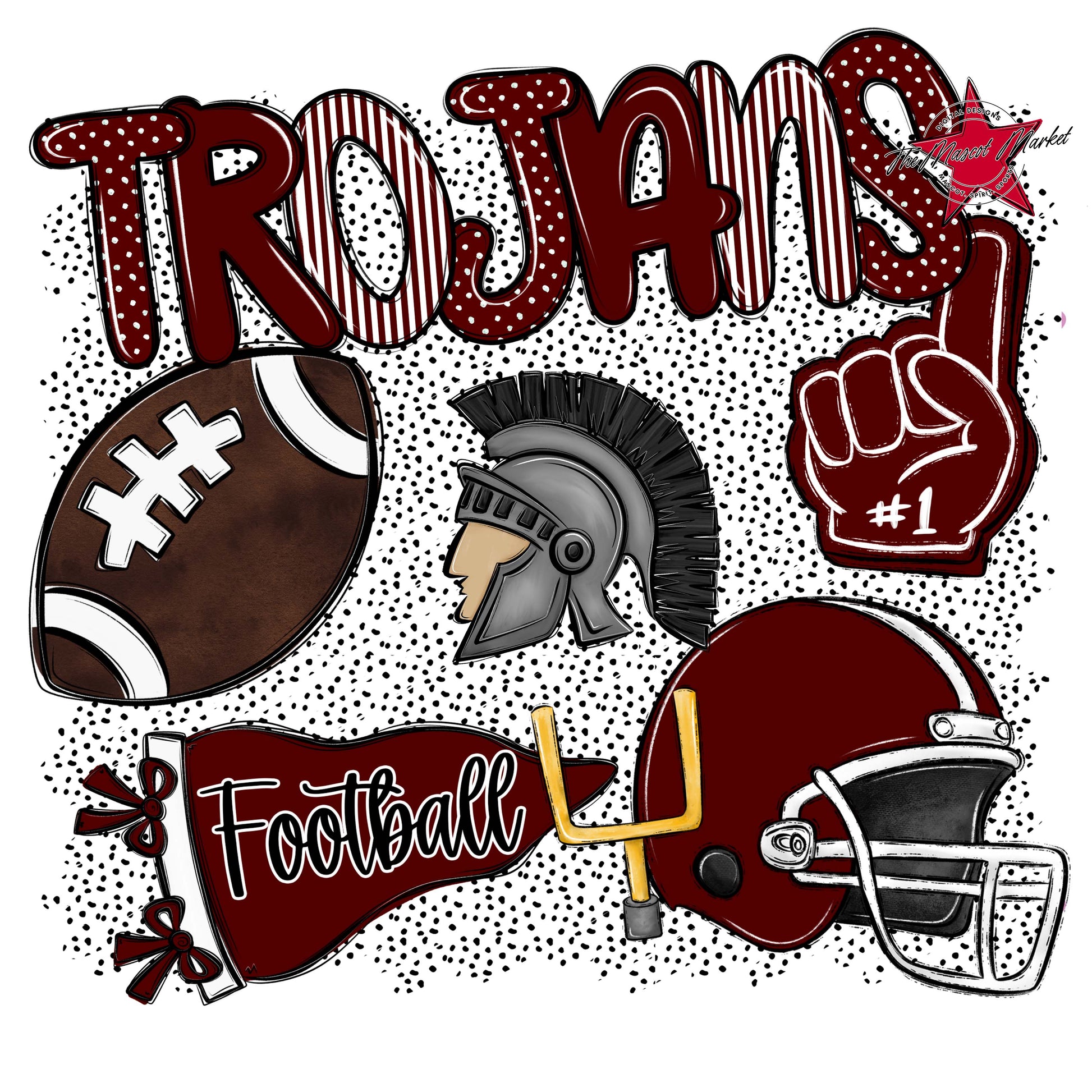 Trojans Football Spirit-Maroon