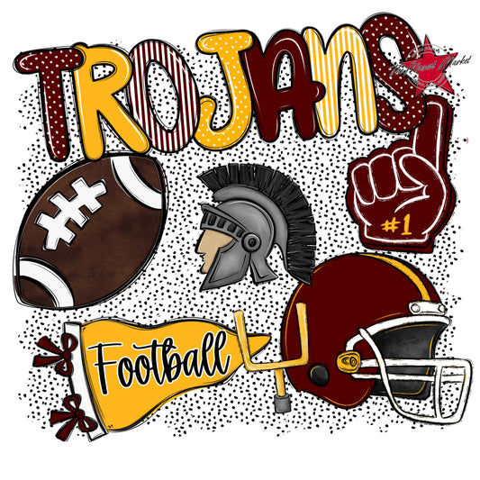 Trojans Football Spirit-Maroon & Yellow