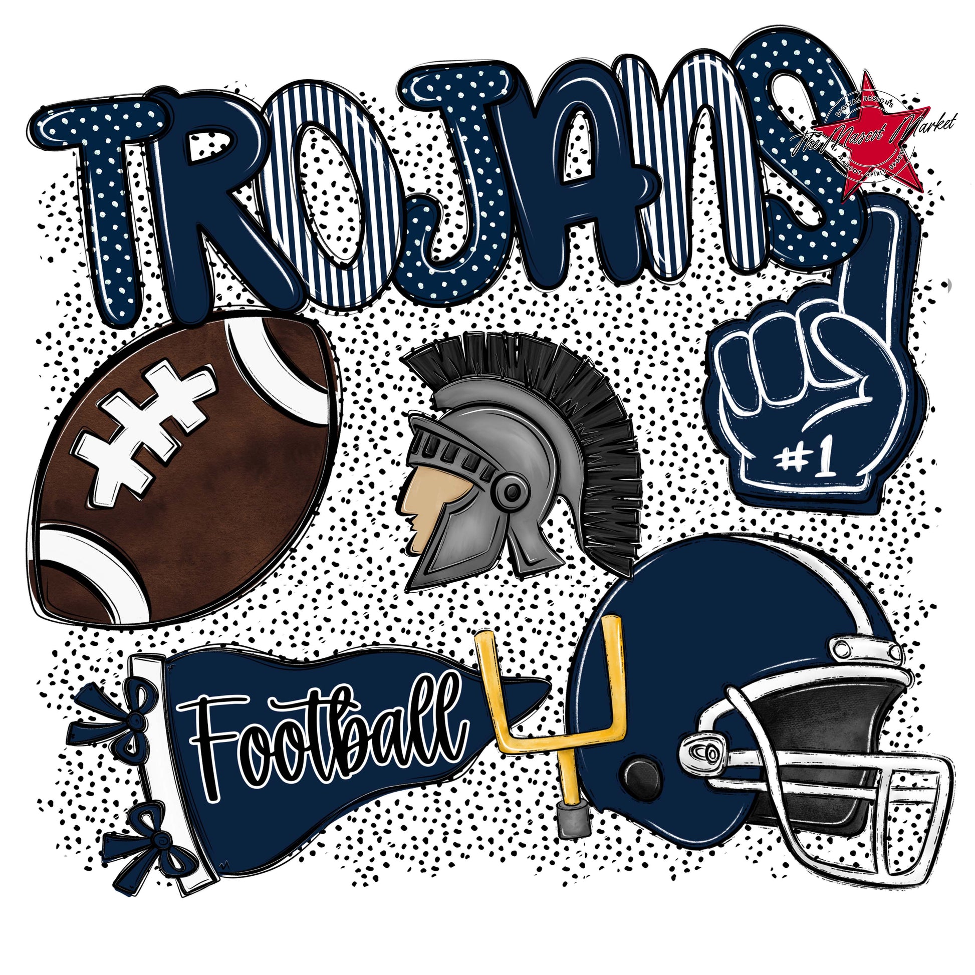 Trojans Football Spirit-Navy