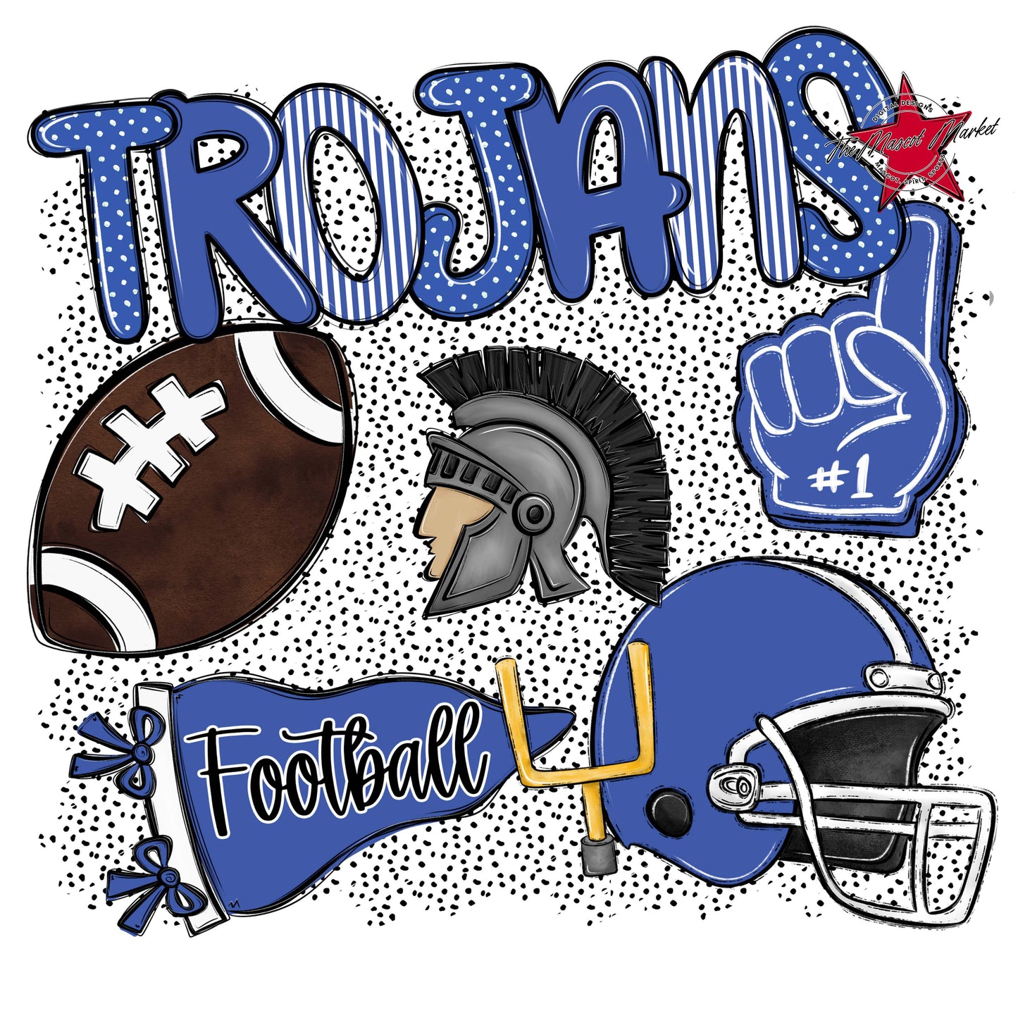 Trojans Football Spirit-Off Blue