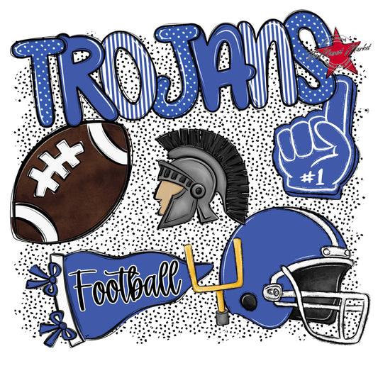 Trojans Football Spirit-Off Blue