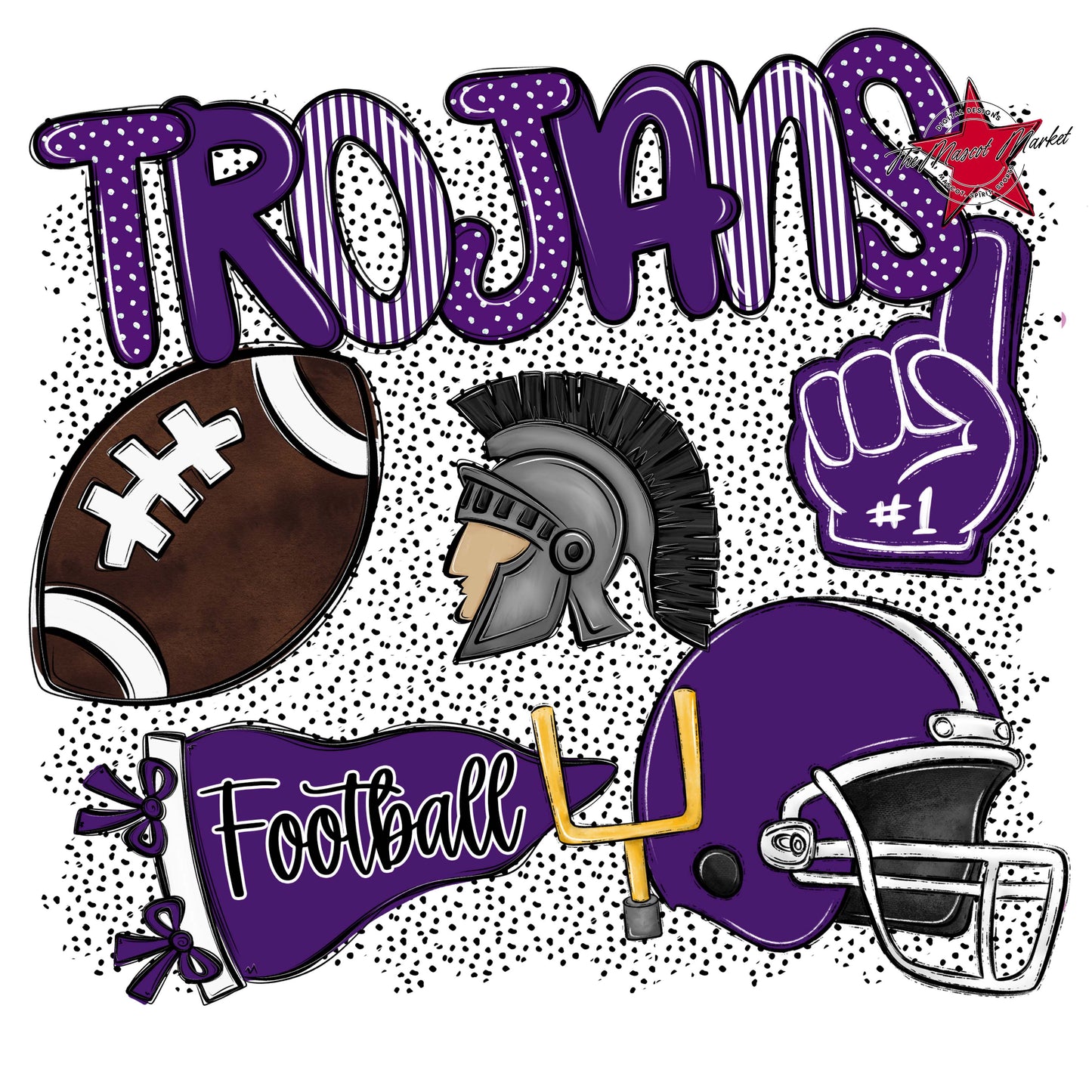 Trojans Football Spirit-Purple