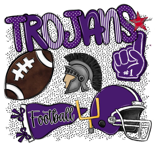 Trojans Football Spirit-Purple