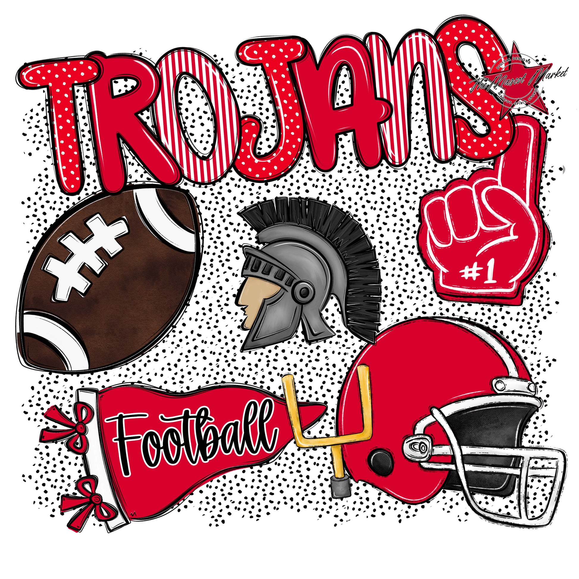 Trojans Football Spirit-Red